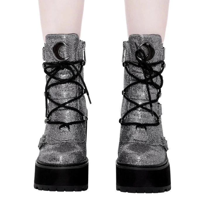 Women's Boots KILLSTAR - Broom Rider Boots - SILVER GLITTER - Image 3