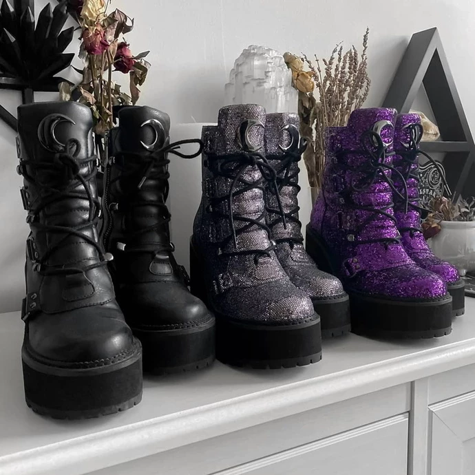 Women's Boots KILLSTAR - Broom Rider Boots - SILVER GLITTER - Image 6