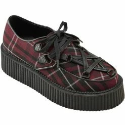 Women's Shoes KILLSTAR - Hexellent Creepers - Blood Tartan