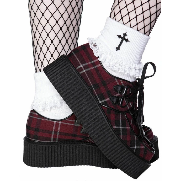 Women's Shoes KILLSTAR - Hexellent Creepers - Blood Tartan - Image 3