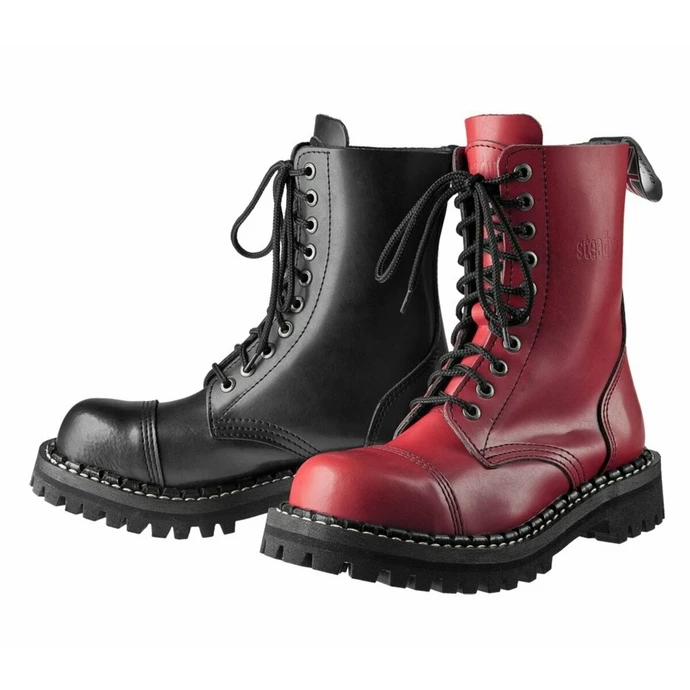 Boots STEADY´S - 10 Eyelets - Black Red - Image 2