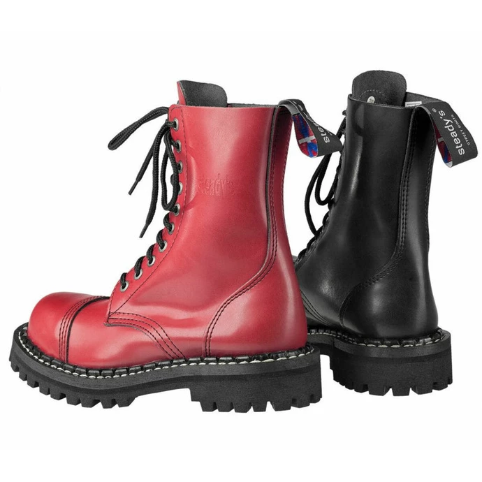 Boots STEADY´S - 10 Eyelets - Black Red - Image 3