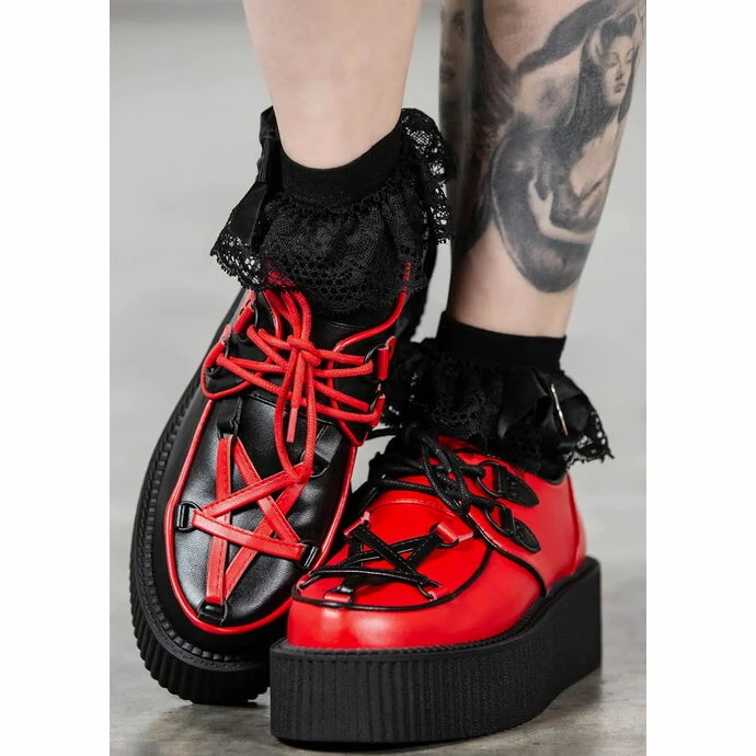 Women's Shoes KILLSTAR - Hexellent Creepers - Black/Red - Image 3