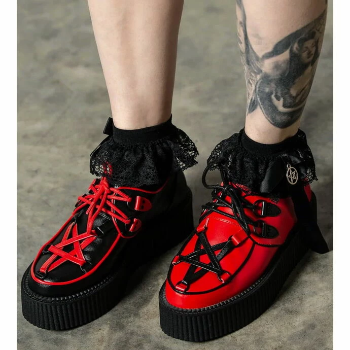 Women's Shoes KILLSTAR - Hexellent Creepers - Black/Red - Image 4